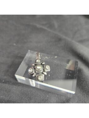 Karen Palmer Pendant Rhinestone Glass Cabochon Brutalist Style